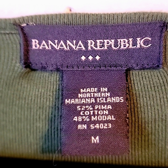 Olive Green Classic Banana Republic  Wrap long sleeve Top Tee shirt - Picture 3 of 4